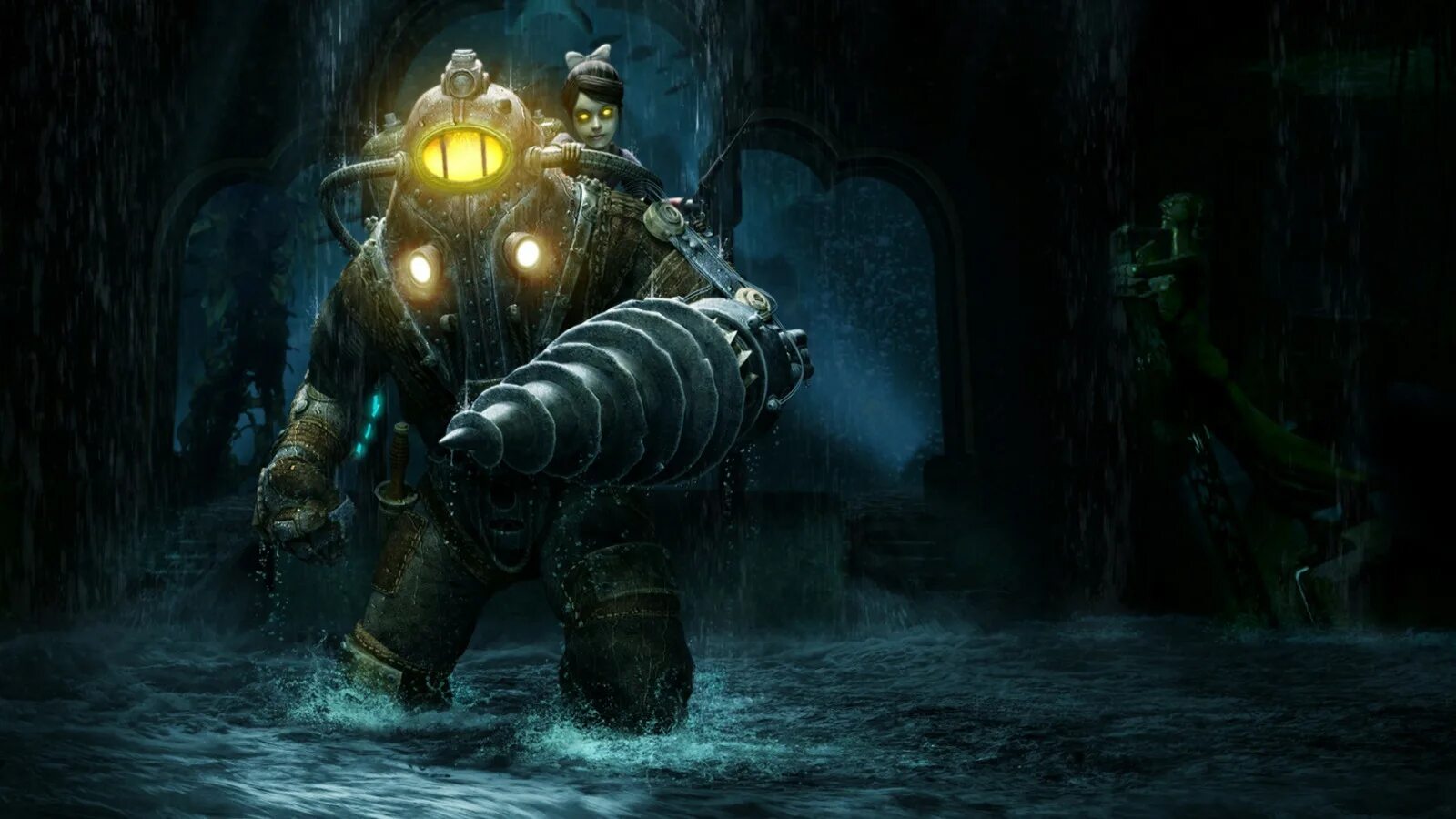 Огромный восторг. Bioshock 2 Remastered. Большой папочка Bioshock 2. Биошок 2 большой папочка в игре. Обои Bioshock 2 Remastered.