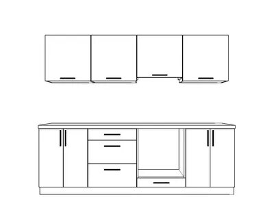 Чертеж Кухни Прямой.