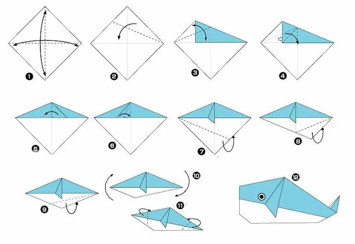 Оригами кит. Оригами кит схема. Оригами кит из бумаги для дошкольников. Оригами морские обитатели для детей.