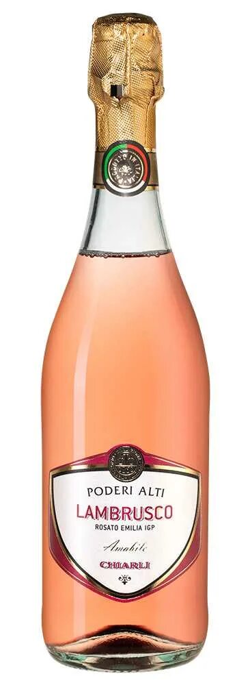 Ламбруско шампанское dell Emilia. Игристое вино Chiarli Poderi alti Lambrusco dell'Emilia Rosato 0.75 л. Ламбруско розато