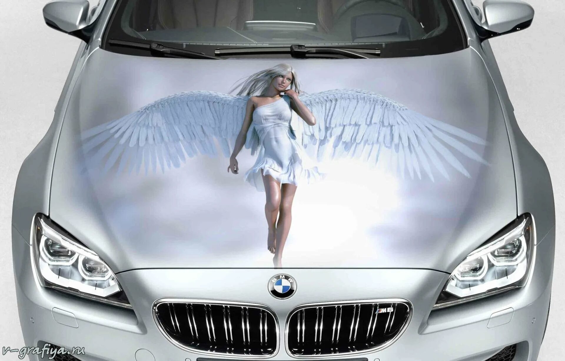 Аэрография ангел на капоте. Машина angel. Ангел на автомобиле. Аэрография на белом авто. Машина angel.