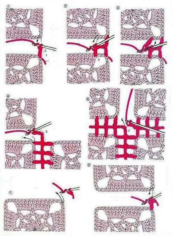 Схема соединения бабушкиных квадратов. Схемы соединения мотивов связанных крючком. Соединение мотивов крючком Бабушкин квадрат схемы. Соединение мотивов столбиками с накидом. Соединение деталей крючком
