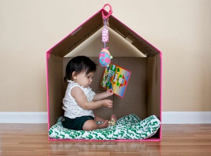 Что можно сделать из картона игрушки Cama de juguete reciclando cartón Muy Ingenioso Doll furniture diy, Diy cardboar