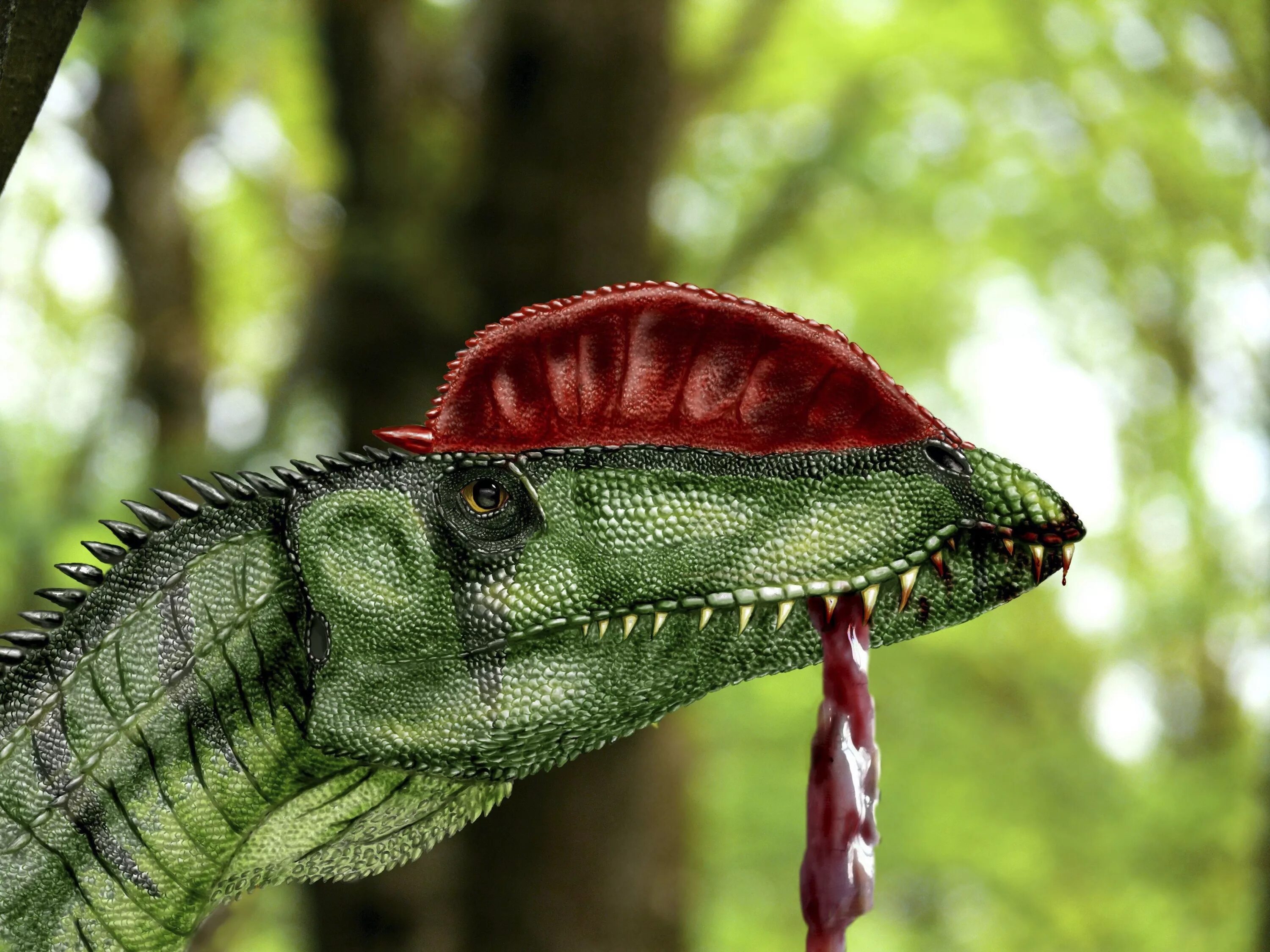 Дилофозавр. Dilophosaurus wetherilli. Гребень дилофозавра. Динозавр с воротником.