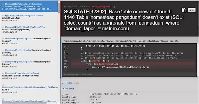 Error 1146 table doesn t exist