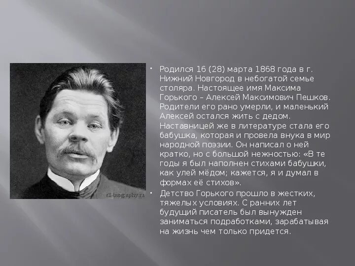 Кем был отец горького. Кем был отец горького