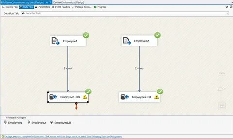 Executing the SSIS Package.