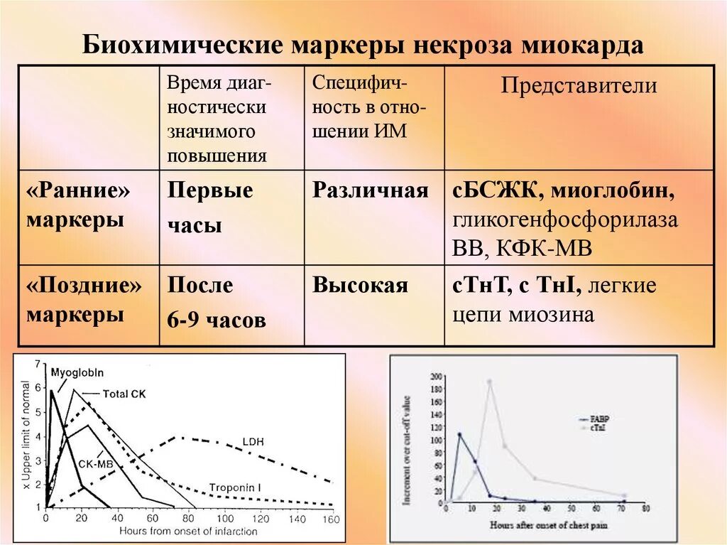 Лабораторный маркер острого инфаркта миокарда. Повышение маркеров при инфаркте миокарда. Биохимические маркеры при инфаркте миокарда. Маркеры инфаркта миокарда биохимия.