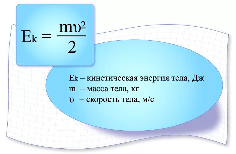 Формула энергии через скорость. Формула нахождения кинетической энергии. Кинетическая энергия формула физика 7 класс. Формула кинетической энергии в физике 7 класс. Энергия формула кинетическая и т.