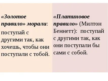 Как звучит золотое правило
