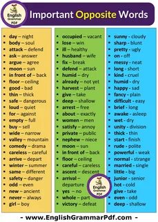 Opposite verbs