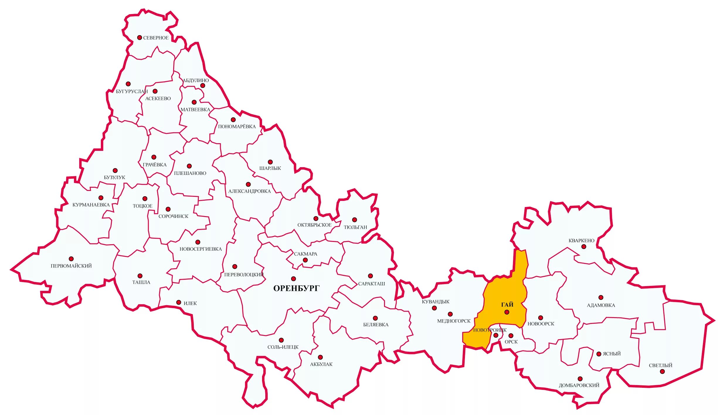 Оренбургская область на карте россии с городами. Карта Оренбургской области контурная карта. Конутрная карта Оренбургской област. Конутрная карта Оребургско йобласти. Административно-территориальное деление Оренбургской области.