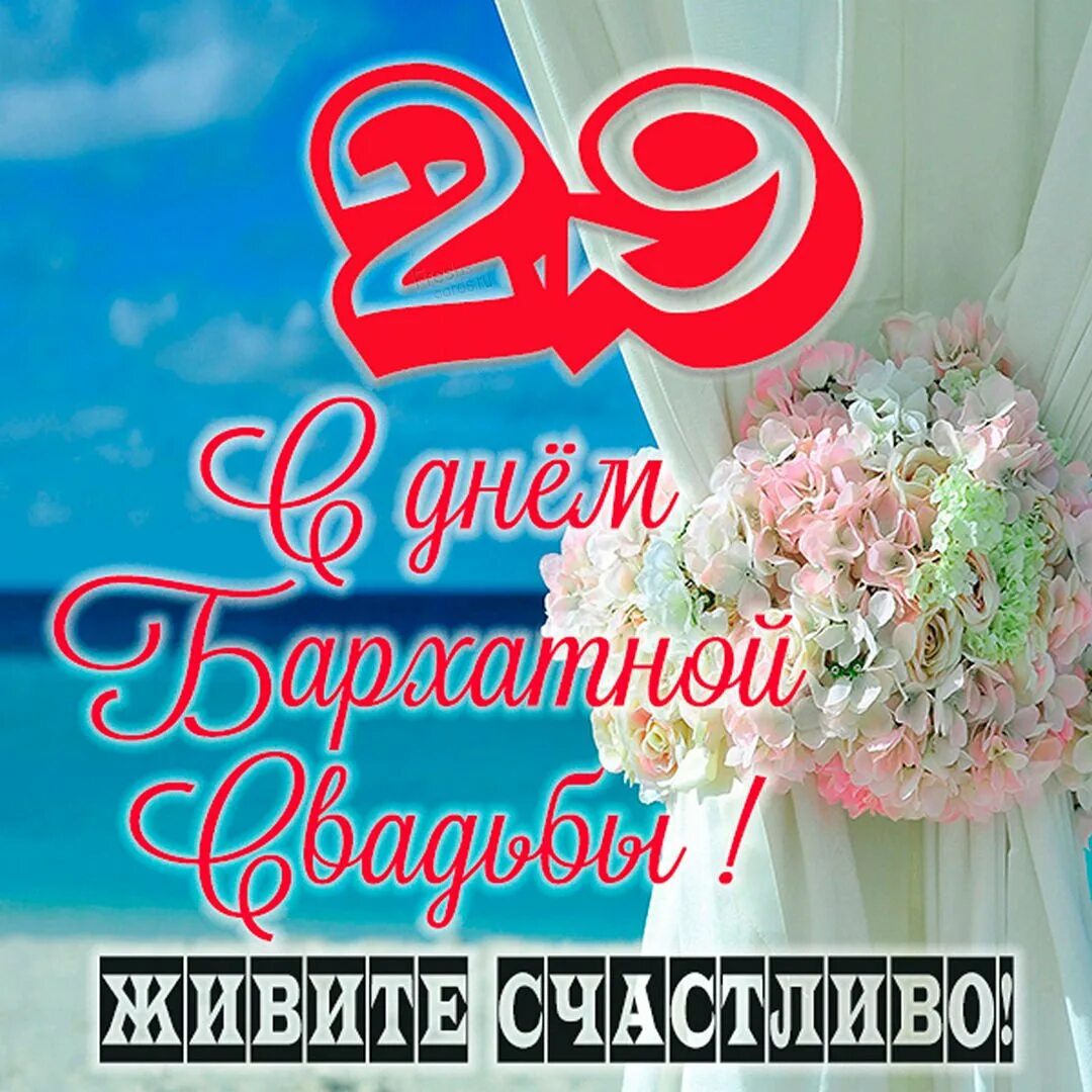 С годовщиной свадьбы 29 лет. Бархатная свадьба поздравления. Поздравляю с бархатной свадьбой. Бархатная свадьба открытки. 29 Свадьба поздравления.