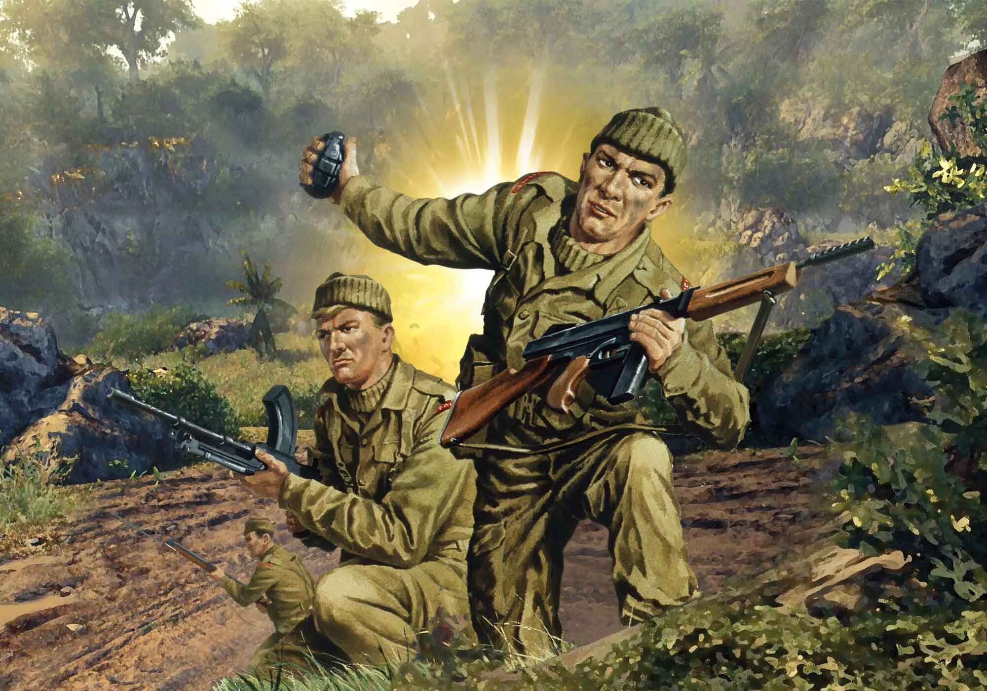 Советские солдаты арты. Разведчики картина. Армейские про войну