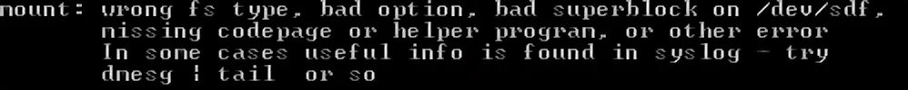 Bad option for several filesystems. Bad option for several filesystems