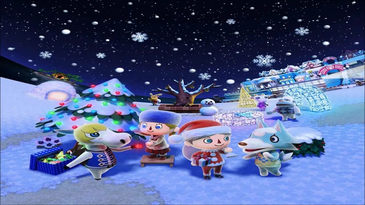 Toy day. Энимал Кроссинг зима. Animal Crossing Toy. Animal Crossing Christmas. Animal Crossing Wallpaper Winter.