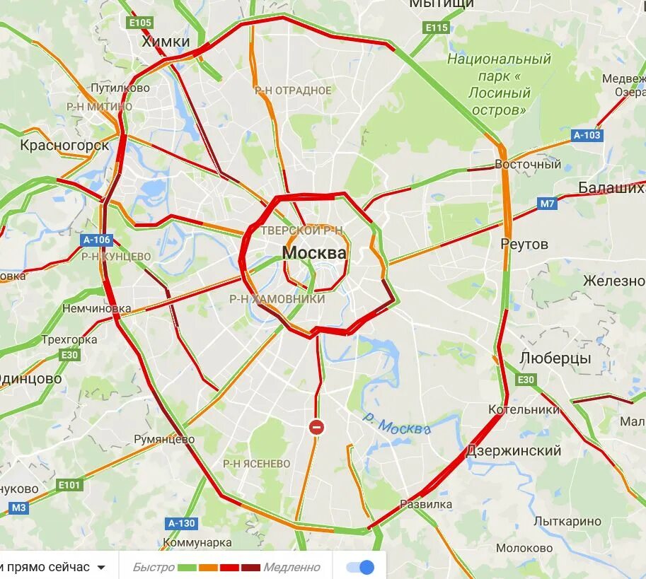 Сколько ехать от москвы до красногорска. Карта от МКАД до Красногорска.