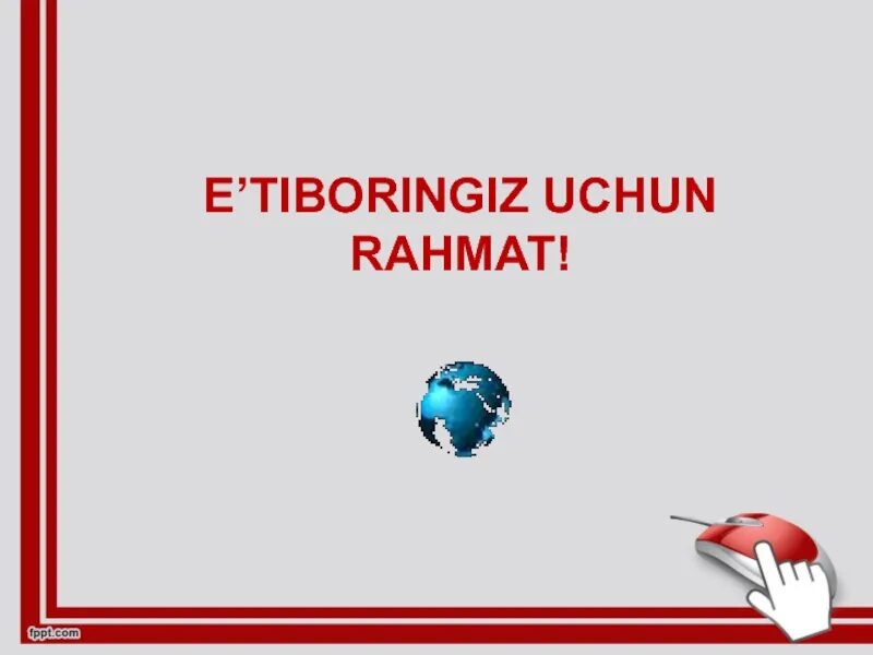 Slayd rasmlar. Etiboringiz uchun Rahmat. ЭТИБОРИНГИЗ учун РАХМАТ. E`tiboringiz uchun Rahmat. Etiboringiz uchun Rahmat slayd.