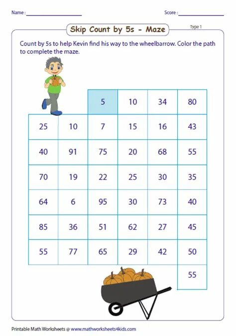 Found a way. Skip count by 5. Skip counting by 5. Find the way Worksheets. Worksheets skip counting by 5.