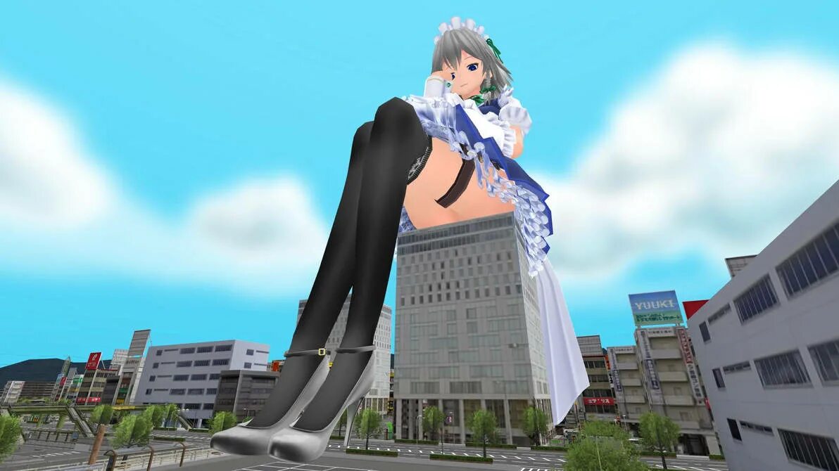 Giant MMD growth. Giga giantess. Великанши MMD feet школа.