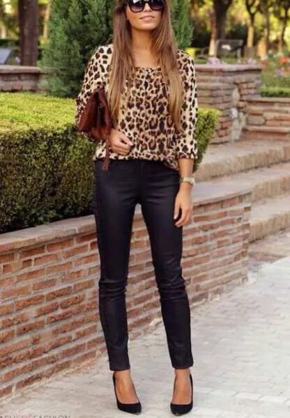Леопардовая рубашка и джинсы фото Jeans with leopard Womens fashion, Fashion, Style