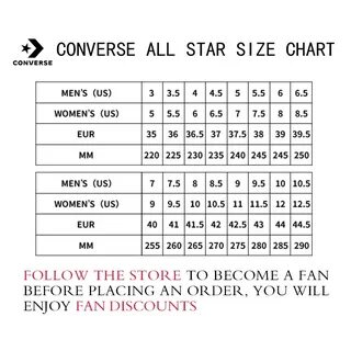 Converse размерная сетка