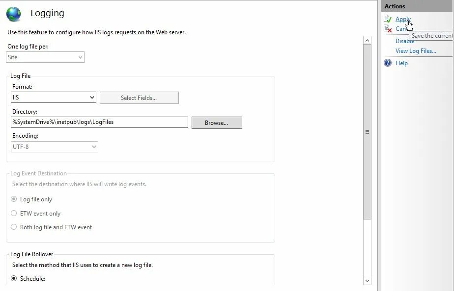 Configure logging. IIS Windows Server 2012. IIS логи. Get IIS Лог. Размер буфера IIS.