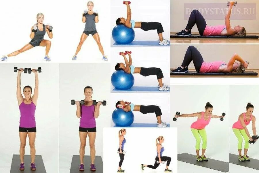 Фитнес упражнения для рук. Упражнения с гантелями для женщин. Упражнения с гантелями для женщин. Гантели для фитнеса для женщин. Тренинг рук для женщины.