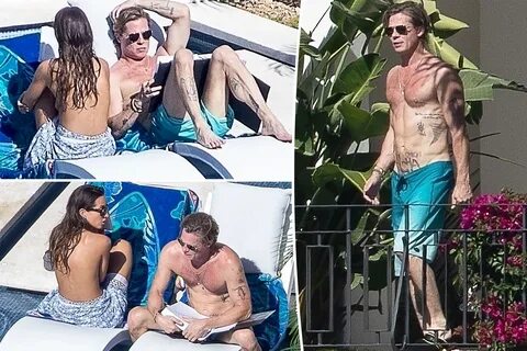 Shirtless Brad Pitt sunbathes with topless Ines de Ramon in Cabo - Quick Te...