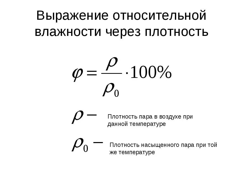 Формула для определения относительной влажности воздуха. Формула определения относительной влажности воздуха физика. Формула определения относительной влажности воздуха в физике. Относительная влажность формула. Абсолютная влажность изменяется в