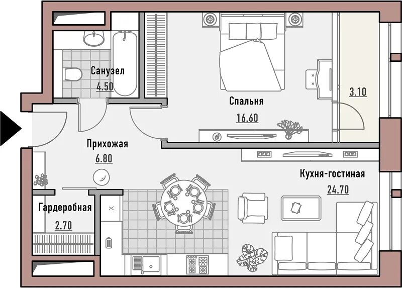 Площадь 10 7 кв м