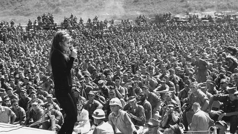 Crowd singing