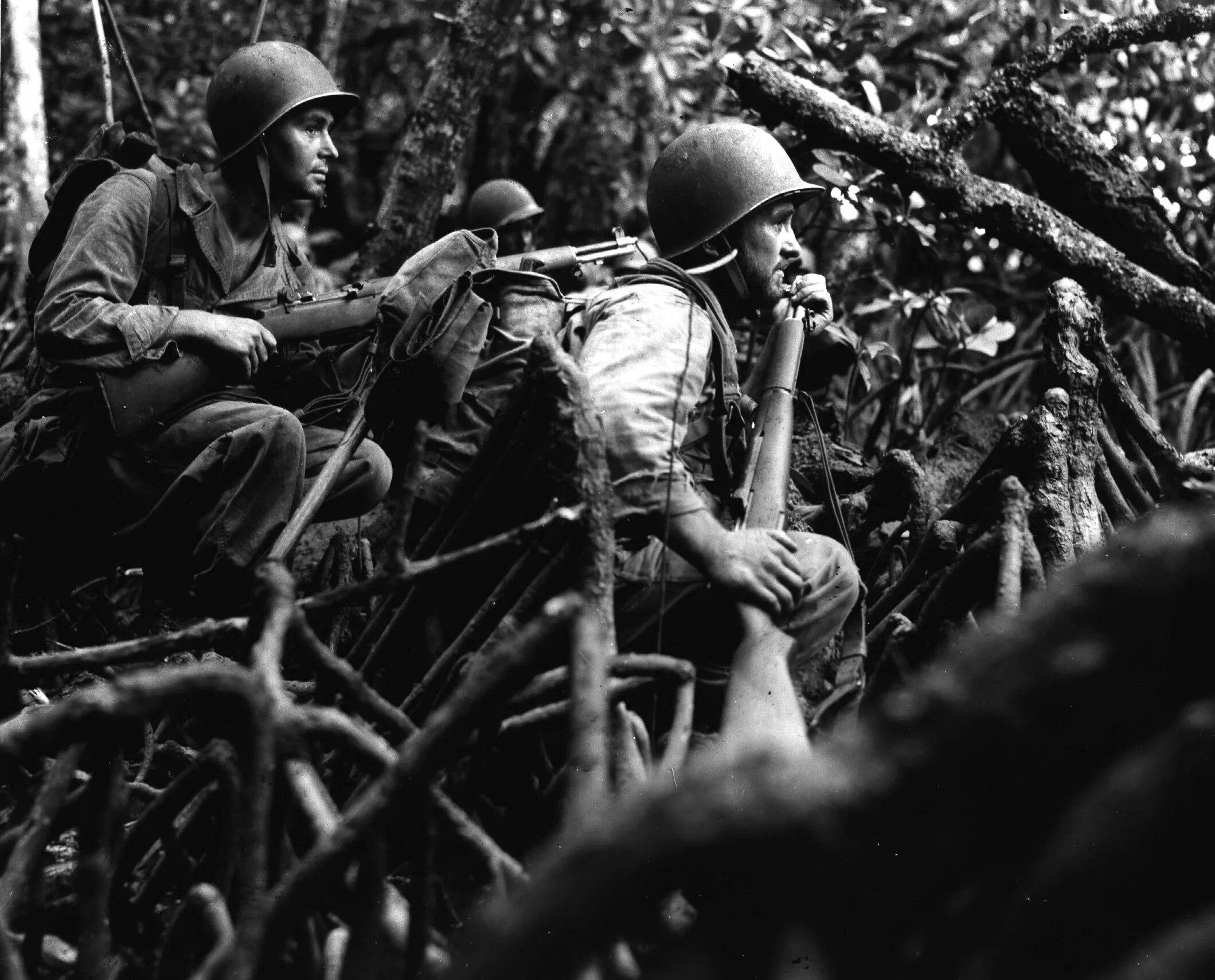 Когда вторая мировая стала мировой. Солдат армии США В джунглях 1942 год.