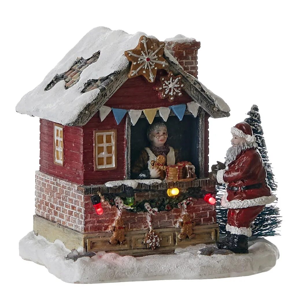 Купить LED украшение Городок Санты Снеговик настольное Luville Collectables плас