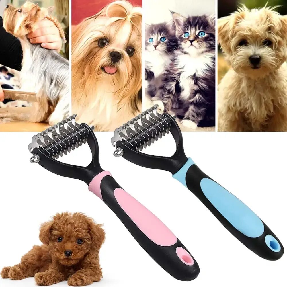 Домашний груминг. Триммер для животных professional Pet Grooming hair. Инструмент для вычесывания шерсти собак. Расческа Pet Comb. Расческа для Йорка щенка.