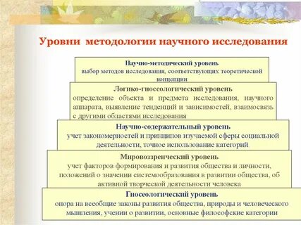 Уровень специальной методологии