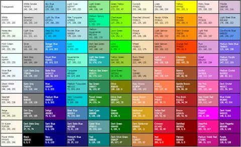 Оттенки rgb
