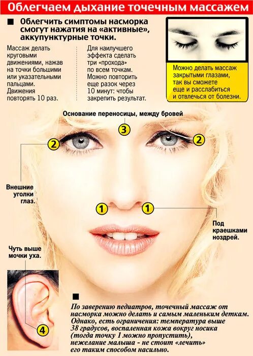Снять отек при простуде. Биологически активные точки при заложенности носа. Массаж от заложенности носа и насморка. Массаж при заложенности носа с насморком. Точки для избавления от насморка.