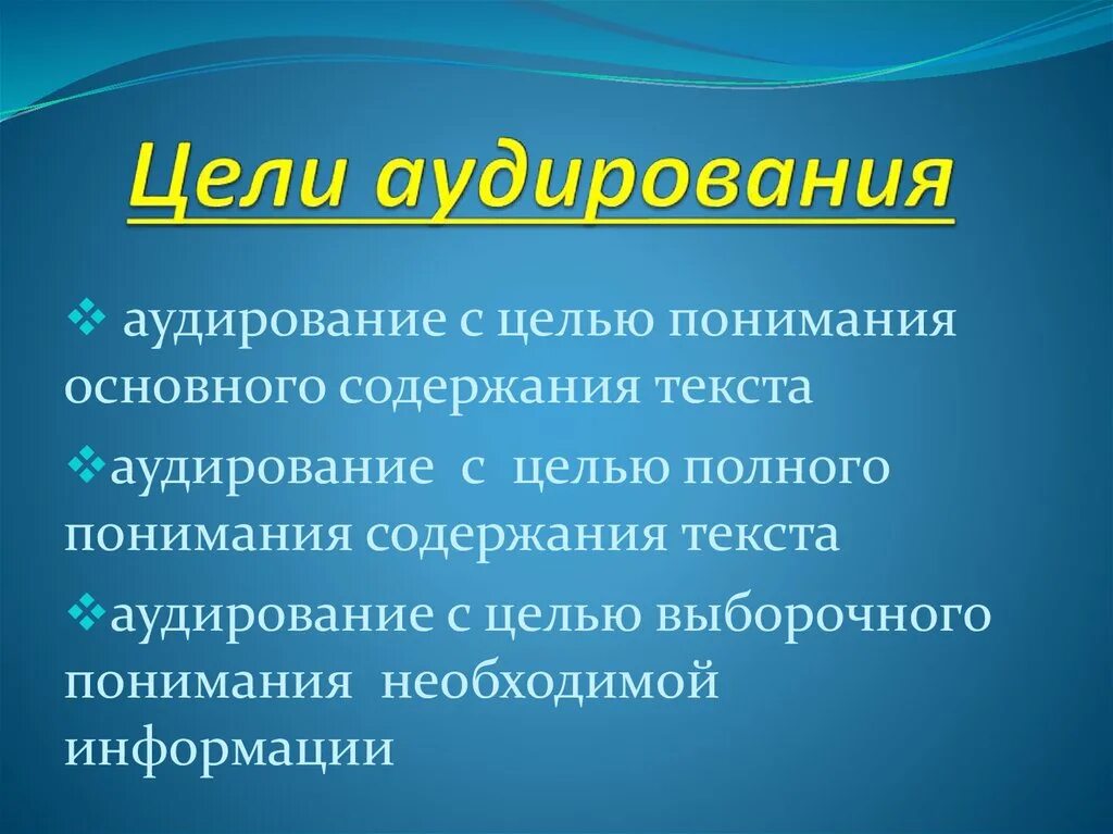 Цель обучения аудированию. Аудирование на уроках английского языка. обучение аудированию. цель аудирования на уроках английского языка.