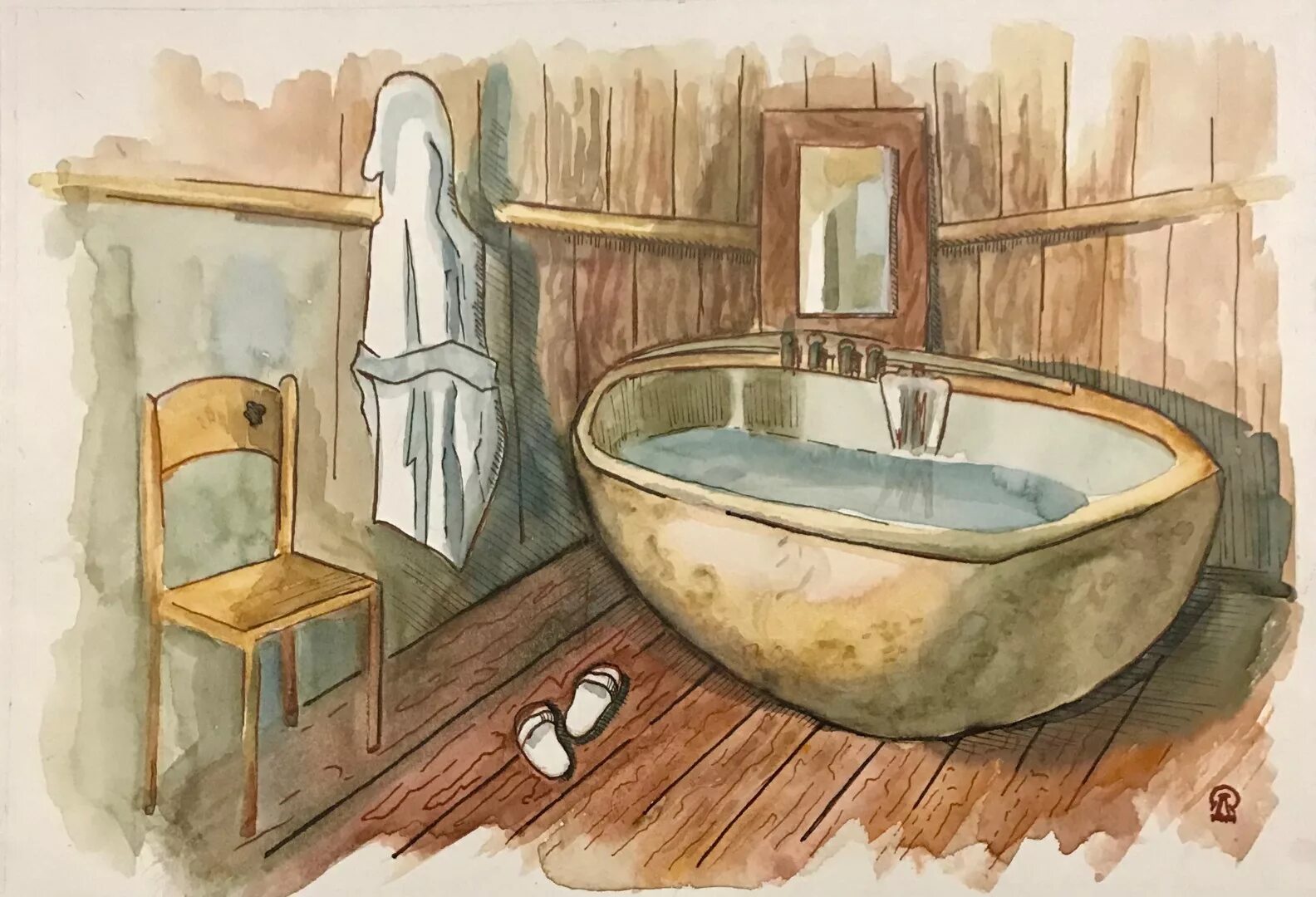 Как нарисовать ванную