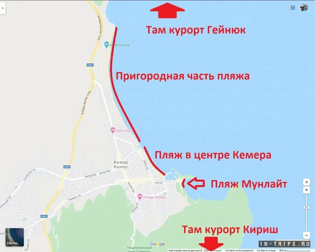 Карта кемера с отелями на русском языке. Карта кемера с отелями на русском языке