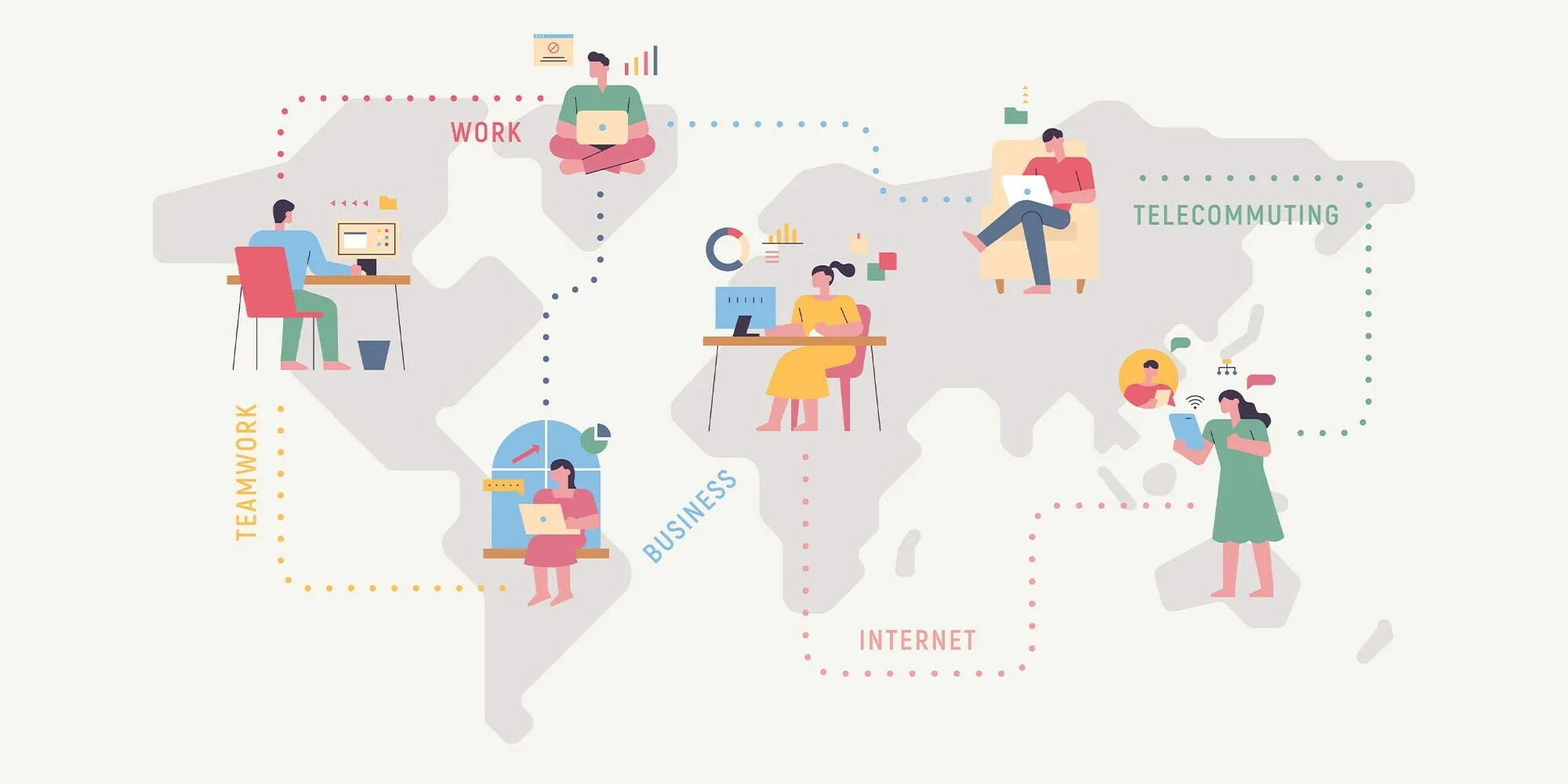 Work your world. The world of work. digital nomad. connection to people all over the world.
