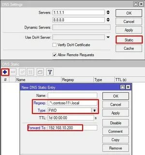 Mikrotik static dns