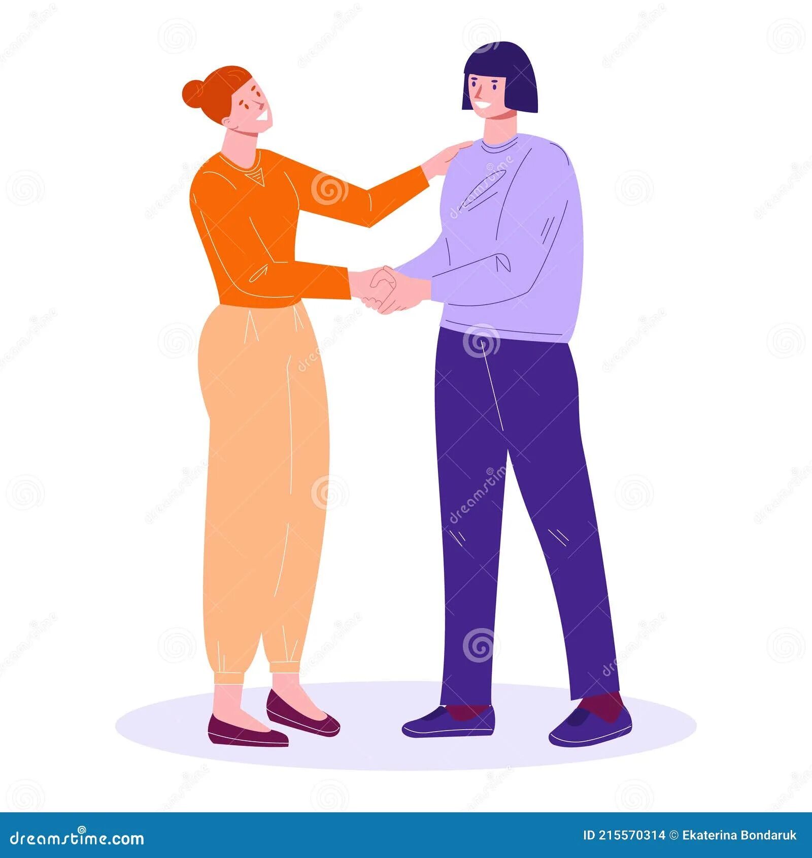 Жесты приветствия. Люди приветствуют друг друга. Рукопожатие, объятие, вектор. Greet each other. Встреча друзей на улице.
