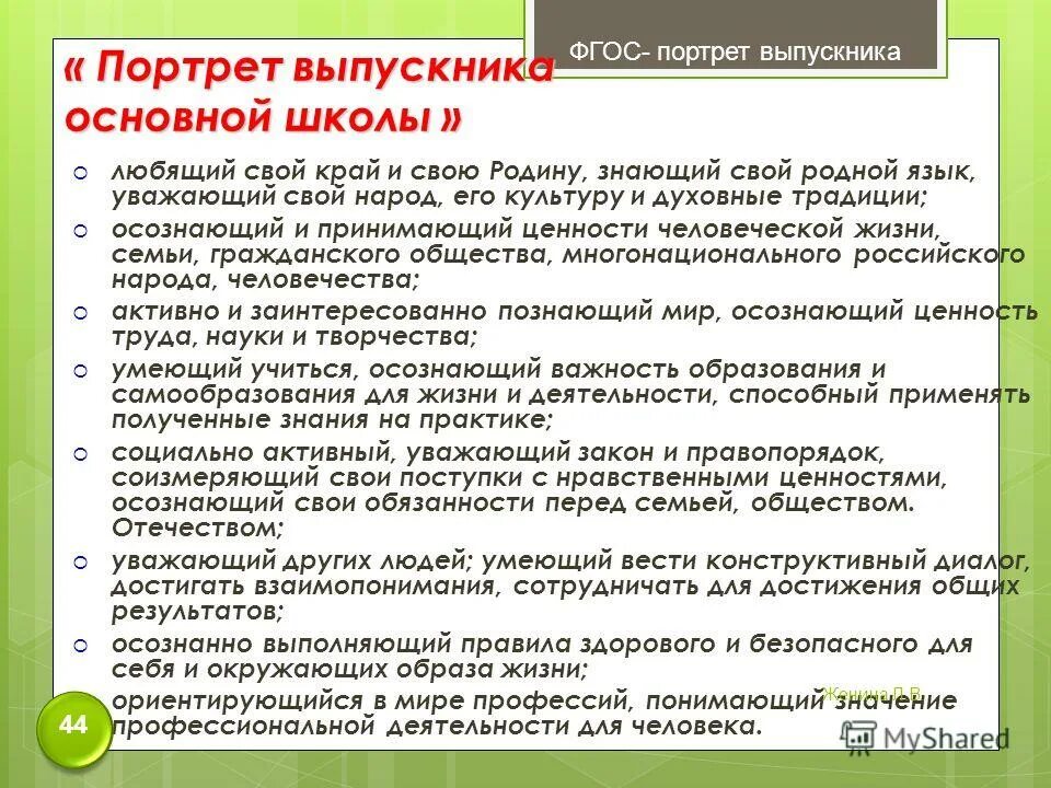 характеристика основных видов деятельности педагога. характеристика основной школы. идеи исторической школы. портрет выпускника основной школы. характеристика основной школы.