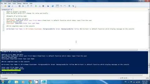 Powershell set variable