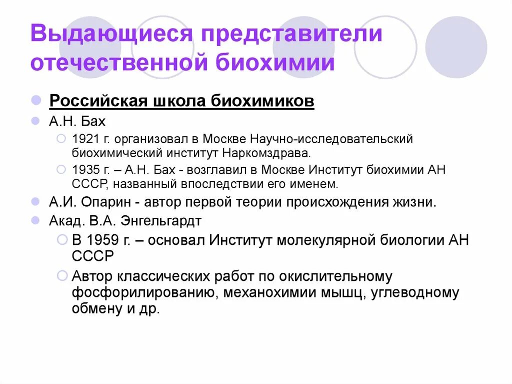 Значение биохимии. Становление отечественной биохимии. важнейшие отечественные биохимики. биохимия ссср. бах биохимия.