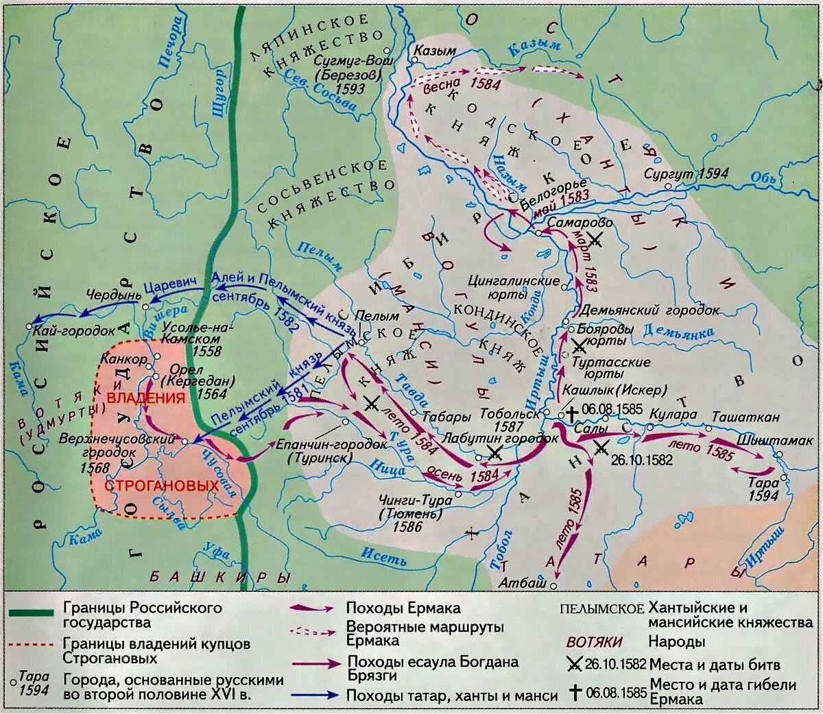 Карта похода Ермака в Сибирь в 1582-1585. Поход Ермака 1582. Поход ермака карта контурная