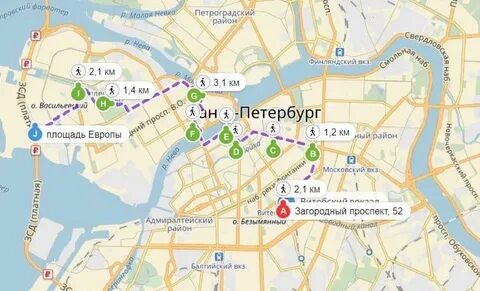 Московский вокзал на карте
