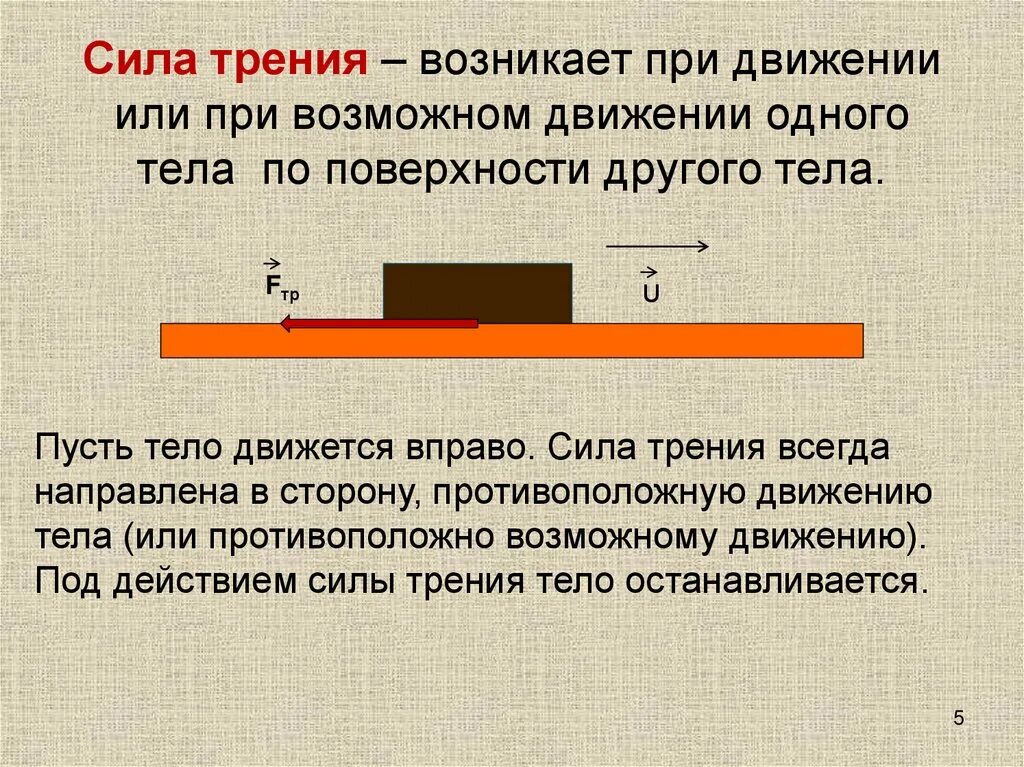 Направление действия силы противоположно. Сила трения. Сила трения это сила. Сила трения возникает. Сила трения 7 класс физика.